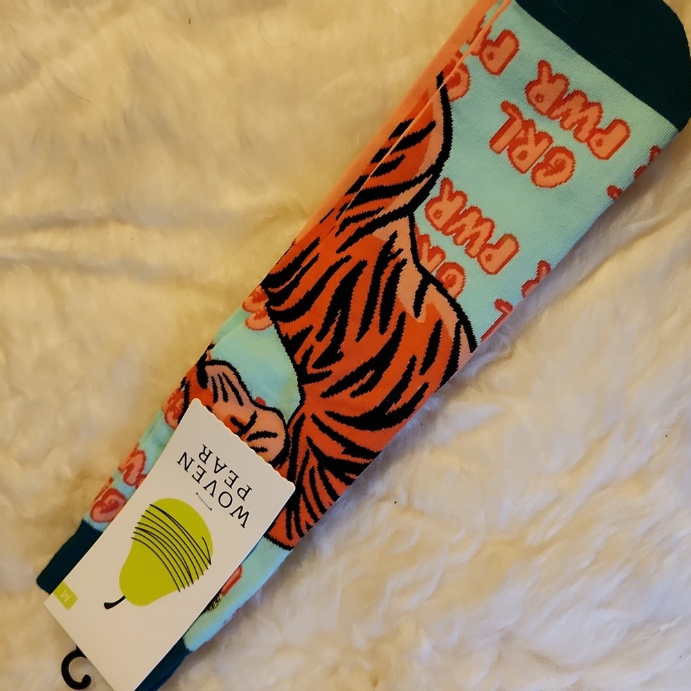 Woven Pear girl power socks NWT